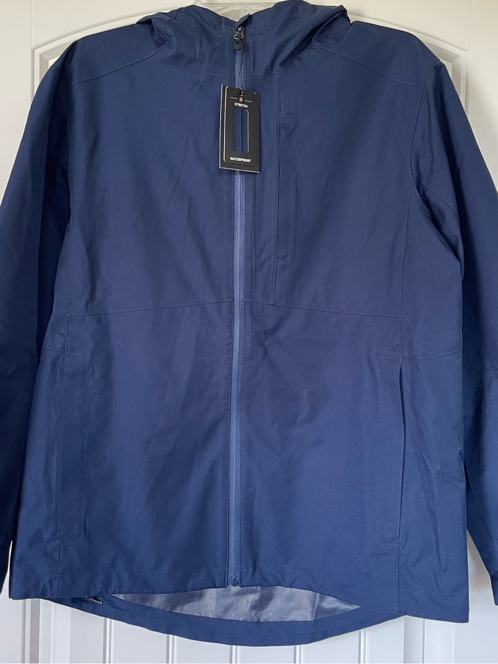 SwissTech Men's Navy Waterproof Hooded Raincoat